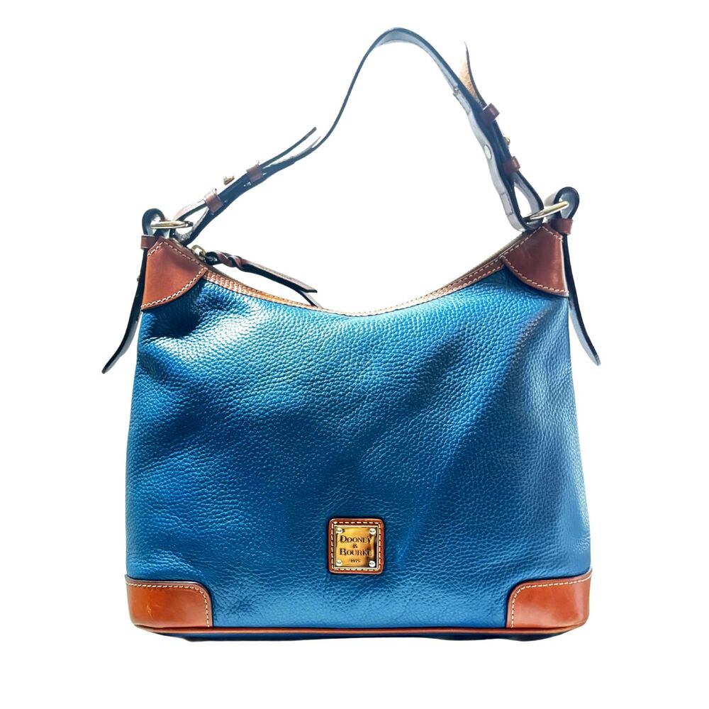 Dooney & Bourke Blue Pebble Grain Hobo Leather Shoulder Bag